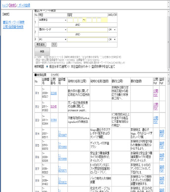 弊社ベトナムデータベース 検索画面 -img-