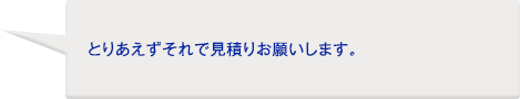 お客様:とりあえずそれで見積りお願いします。